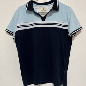 SCOTT JAMES MEN'S LARGE BLUE Colorblock POLO SHIRT - Preowned